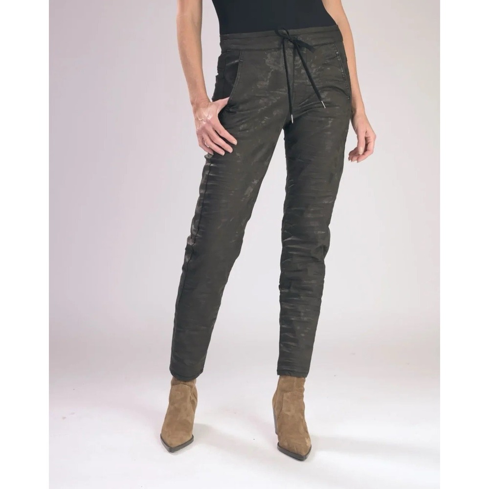 NEW $288 Alembika Iconic Stretch Jeans Floral Chocolate US 14-16 Alembika Size 5